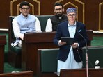 Jammu and Kashmir chief minister Omar Abdullah presenting the Budget 2025-26 during the Budget session of Jammu and Kashmir  Assembly, in Jammu,on 07 March 2025.