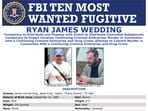 This undated handout made available by the FBI shows a poster with one of the FBI ten most wanted fugitives, Ryan James Wedding. (FBI via AP) This undated handout made available by the FBI shows a poster with one of the FBI ten most wanted fugitives, Ryan James Wedding. (FBI via AP)