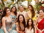Katrina Kaif posed with the rest of the gang of bridesmaids.