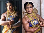 Karnataka bodybuilder Chitra Purushotham stunned social media with her bridal photoshoot.