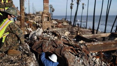 &nbsp;The insured losses from the fires may exceed $20 billion, and total economic losses could reach $50 billion. The combination of drought-like conditions—Southern California experienced nearly 10% or less of average rainfall since October—and powerful offshore winds that hit the region triggered the fire. (AFP)