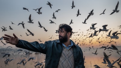 Actor Amit Sadh breathes in fresh, cool air at the Yamuna river during Delhi's spring season. (Photo: Vineet Vohra)