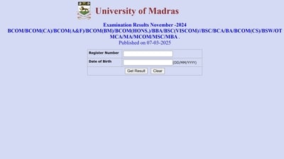 Madras University Result 2025 out at unom.ac.in, here's direct link to check ( unom.ac.in) Madras University Result 2025 out at unom.ac.in, here's direct link to check ( unom.ac.in)
