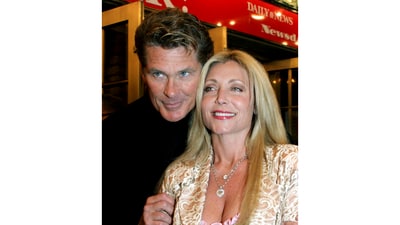 David Hasselhoff, left, and his ex-wife Pamela Bach were married for 17 years before their divorce in 2006. They shared two daughters, Taylor and Hayley. (AP)