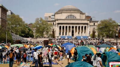 Student protesters gather inside their encampment on the Columbia University campus, April 29, 2024, in New York (AP File) Student protesters gather inside their encampment on the Columbia University campus, April 29, 2024, in New York (AP File)