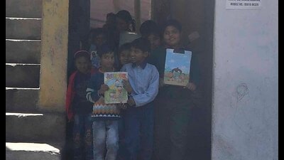Students of Class 5 coming out of an examination centre at government primary school in Ludhiana on Friday. (HT PHOTO) Students of Class 5 coming out of an examination centre at government primary school in Ludhiana on Friday. (HT PHOTO)