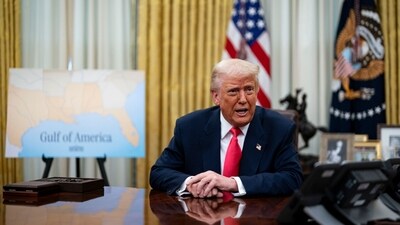 US President Donald Trump speaks during an executive order signing ceremony in the Oval Office of the White House in Washington, DC, US, on Thursday, March 6, 2025. (Bloomberg) US President Donald Trump speaks during an executive order signing ceremony in the Oval Office of the White House in Washington, DC, US, on Thursday, March 6, 2025. (Bloomberg)