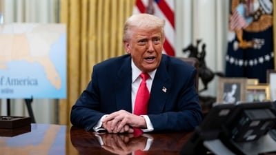 US President Donald Trump speaks during an executive order signing ceremony in the Oval Office of the White House in Washington, DC, US, on Thursday, March 6, 2025. (Bloomberg) US President Donald Trump speaks during an executive order signing ceremony in the Oval Office of the White House in Washington, DC, US, on Thursday, March 6, 2025. (Bloomberg)