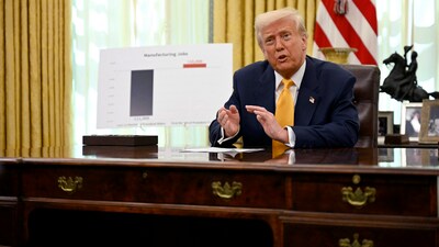 President Donald Trump delivers remarks in the Oval Office of the White House in Washington, Friday, March 7, 2025. (Pool via AP) (AP) President Donald Trump delivers remarks in the Oval Office of the White House in Washington, Friday, March 7, 2025. (Pool via AP) (AP)