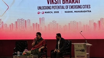 Smriti Irani said that with the growing digital engagement in our democracy, the demand for more data centres would arise. (Mehul Thakkar ) Smriti Irani said that with the growing digital engagement in our democracy, the demand for more data centres would arise. (Mehul Thakkar )