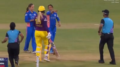 Harmanpreet Kaur and Sophie Ecclestone clash during the WPL 2025 (JioHotstar) Harmanpreet Kaur and Sophie Ecclestone clash during the WPL 2025 (JioHotstar)
