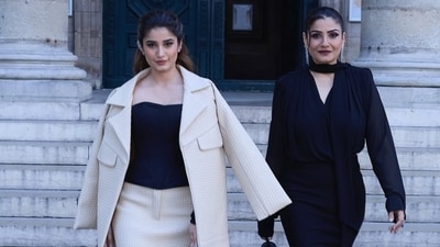 Rasha Thadani and Raveena Tandon in Paris. Rasha Thadani and Raveena Tandon in Paris.