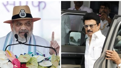 On Friday, Union home minister Amit Shah asked MK Stalin to commence engineering and medical education in Tamil in the state (PTI photos) On Friday, Union home minister Amit Shah asked MK Stalin to commence engineering and medical education in Tamil in the state (PTI photos)