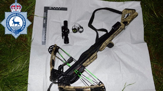 This undated handout photo issued on Wednesday March 6, 2025 by the Hertfordshire Police shows the crossbow used by Kyle Clifford who has been found guilty at Cambridge Crown Court of raping his ex-partner (AP)