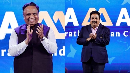 Ashish Shelar and Rajeev Shukla (BCCI)