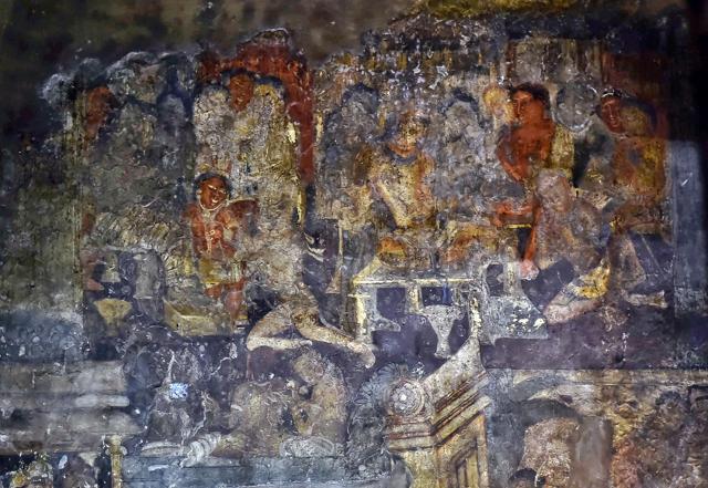 Paintings in the Ajanta caves, a world heritage site located 5km northeast of Aurangabad in Maharashtra (Ajay Aggarwal/HT PHOTO) Paintings in the Ajanta caves, a world heritage site located 5km northeast of Aurangabad in Maharashtra (Ajay Aggarwal/HT PHOTO)