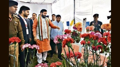 Haryana chief minister Nayab Singh Saini after inaugurating the 37th Spring Festival at Yavnika Park in Sector 5, Panchkula,on Saturday. (Sant Arora/HT) Haryana chief minister Nayab Singh Saini after inaugurating the 37th Spring Festival at Yavnika Park in Sector 5, Panchkula,on Saturday. (Sant Arora/HT)