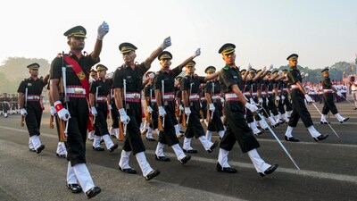 More than 100 cadets became commissioned officers after graduating from the Officer's Training Academy Chennai (R Senthilkumar/ PTI) More than 100 cadets became commissioned officers after graduating from the Officer's Training Academy Chennai (R Senthilkumar/ PTI)