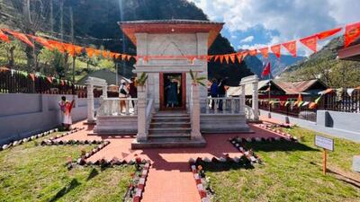 The historic Sharda Devi Temple close to the Line of Control at Teetwal village in Kupwara district of Jammu and Kashmir. For the first time since Independence, a Navratri puja was held at the temple in 2023. (ANI file photo) The historic Sharda Devi Temple close to the Line of Control at Teetwal village in Kupwara district of Jammu and Kashmir. For the first time since Independence, a Navratri puja was held at the temple in 2023. (ANI file photo)