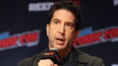 David Schwimmer addressed the issue of antisemitism at a conference, urging Hollywood peers to speak out in his speech at the Anti-Defamation League’s Never is Now conference in New York City. (Photo by Marleen Moise/Getty Images/AFP)