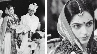 Nita and Mukesh Ambani tied the knot on March 8, 1985. (Instagram/@indianhistoryposts) Nita and Mukesh Ambani tied the knot on March 8, 1985. (Instagram/@indianhistoryposts)
