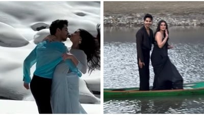 Ishaan Khatter and Tara Sutaria shot their new song in Kashmir. Ishaan Khatter and Tara Sutaria shot their new song in Kashmir.