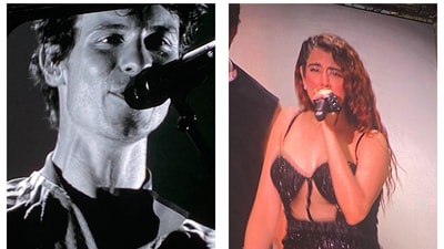 Shawn Mendes and Jonita Gandhi at Lollapalooza day 1 in Mumbai (Abigail Banerji/HT Photo) Shawn Mendes and Jonita Gandhi at Lollapalooza day 1 in Mumbai (Abigail Banerji/HT Photo)