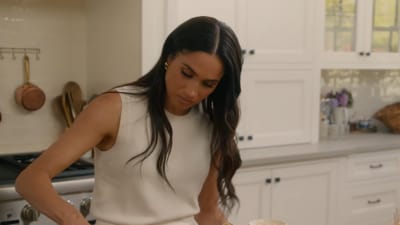 Meghan Markle is seen cooking in the $5 Million kitchen in her Netflix show, With Love, Meghan. Meghan Markle is seen cooking in the $5 Million kitchen in her Netflix show, With Love, Meghan.