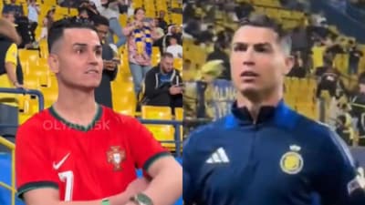 Cristiano Ronaldo jokingly teased a look-alike fan, saying, "You don’t look like me, you’re very ugly" (X) Cristiano Ronaldo jokingly teased a look-alike fan, saying, "You don’t look like me, you’re very ugly" (X)