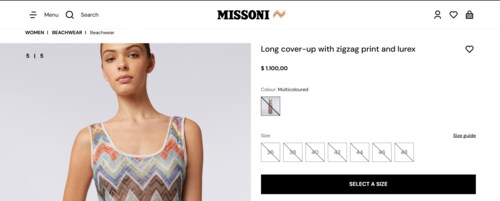 Missoni's signature zigzag pattern is perfect for casual wear. (PC: Missoni website) Missoni's signature zigzag pattern is perfect for casual wear. (PC: Missoni website)