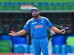 India's captain Rohit Sharma reacts after the toss before the start of the ICC Champions Trophy one-day international (ODI) final cricket match between India and New Zealand India's captain Rohit Sharma reacts after the toss before the start of the ICC Champions Trophy one-day international (ODI) final cricket match between India and New Zealand