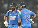 India's Virat Kohli (R) along with his captain Rohit Sharma during a match. India's Virat Kohli (R) along with his captain Rohit Sharma during a match.