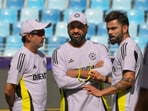 Gautam Gambhir, Rohit Sharma and Virat Kohli during a practice session ahead of the ICC Champions Trophy 2025 final between India and New Zealand Gautam Gambhir, Rohit Sharma and Virat Kohli during a practice session ahead of the ICC Champions Trophy 2025 final between India and New Zealand