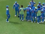 Rohit Sharma got animated during the drinks break in the final against New Zealand. Rohit Sharma got animated during the drinks break in the final against New Zealand.