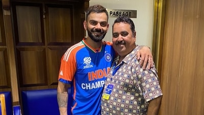 Rajkumar Sharma poses for a photo with Virat Kohli. (Instagram)