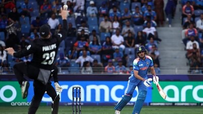 Glenn Phillips took a blinder to send Shubman Gill back to the hut. (AFP)