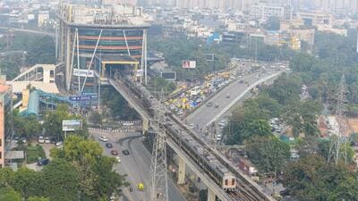 GMRL will construct a metro station next to Millennium City Metro Station. (Parveen Kumar/HT Photo) GMRL will construct a metro station next to Millennium City Metro Station. (Parveen Kumar/HT Photo)