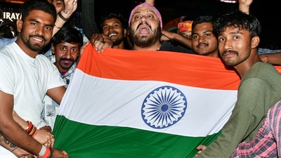 Cricket fans celebrate India's victory over New Zealand in the ICC Champions Trophy 2025 final match, at Albert Ekka Chowk in Ranchi on Sunday. (ANI) Cricket fans celebrate India's victory over New Zealand in the ICC Champions Trophy 2025 final match, at Albert Ekka Chowk in Ranchi on Sunday. (ANI)