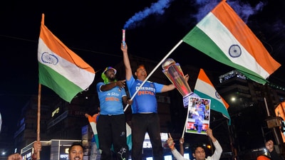 Cricket fans celebrate India's victory over New Zealand in the ICC Champions Trophy 2025 final match in Bihar's Patna. (ANI) Cricket fans celebrate India's victory over New Zealand in the ICC Champions Trophy 2025 final match in Bihar's Patna. (ANI)