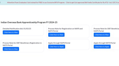 Indian Overseas Bank Apprentice Recruitment 2025: Application window for 750 posts will close at iob.in on March 9. 2025. The direct link to apply is given here. Indian Overseas Bank Apprentice Recruitment 2025: Application window for 750 posts will close at iob.in on March 9. 2025. The direct link to apply is given here.
