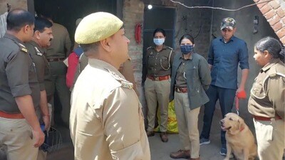 Police at the scene of crime in Baghpat (Sourced)