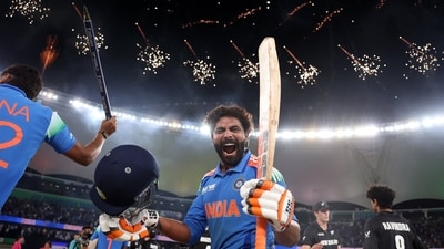 Ravindra Jadeja celebrate India's win in the ICC Champions Trophy final cricket match against New Zealand at Dubai International Cricket Stadium in Dubai, United Arab Emirates on March 9. (X/BCCI) Ravindra Jadeja celebrate India's win in the ICC Champions Trophy final cricket match against New Zealand at Dubai International Cricket Stadium in Dubai, United Arab Emirates on March 9. (X/BCCI)