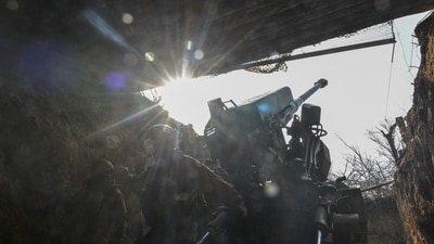 Ukrainian troops amid Russia's attack on Ukraine, in Zaporizhzhia region, Ukraine March 5. (REUTERS)