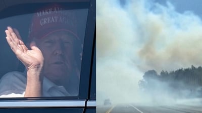 Trump was spotted enjoying a good game of golf on Saturday, March 8 as Long Island battled brush fires. (AP Photo/Manuel Balce Ceneta, Andrew Tallon via AP) Trump was spotted enjoying a good game of golf on Saturday, March 8 as Long Island battled brush fires. (AP Photo/Manuel Balce Ceneta, Andrew Tallon via AP)