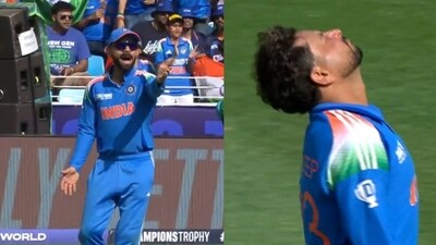 Virat Kohli was left fuming at Kuldeep Yadav after his lazy act cost the team an easy wicket. (Screengrabs - JioHotstar ) Virat Kohli was left fuming at Kuldeep Yadav after his lazy act cost the team an easy wicket. (Screengrabs - JioHotstar )