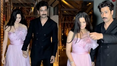 Vicky Kaushal and Katrina Kaif give couple goals. Vicky Kaushal and Katrina Kaif give couple goals.