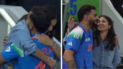 Virat Kohli embraced Anushka Sharma after India's win over NZ in the 2025 Champions Trophy final. Virat Kohli embraced Anushka Sharma after India's win over NZ in the 2025 Champions Trophy final.