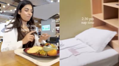 A woman gave a viral tour of Google’s Gurugram office, featuring unique perks like a pool table, nap room, and tech vending machine. (Instagram/shivjeee) A woman gave a viral tour of Google’s Gurugram office, featuring unique perks like a pool table, nap room, and tech vending machine. (Instagram/shivjeee)