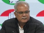 Congress leader Bhupesh Baghel addresses a press conference in New Delhi.