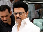 Tamil Nadu chief minister MK Stalin arrives to participate in an all-party meeting. Tamil Nadu chief minister MK Stalin arrives to participate in an all-party meeting.